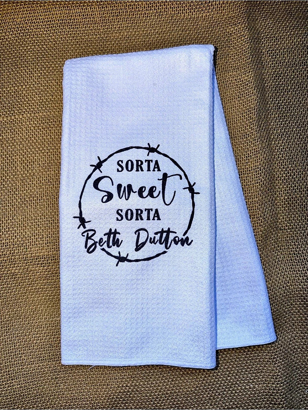 White Beth Dutton Kitchen Towel